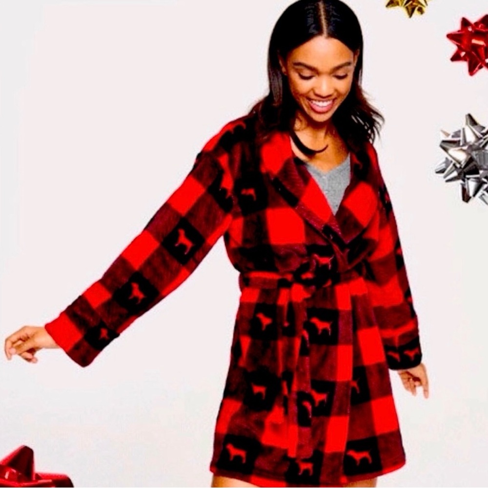 Cozy Plaid Dog Robe - Picture 2 of 2